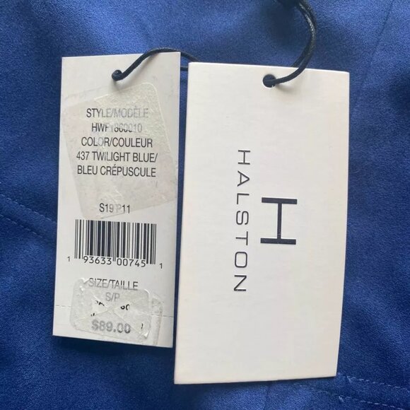 H Halston Leggings Women S Faux Suede Mid Rise Pull On Stretch Blue Skinny *Flaw - Picture 13 of 14